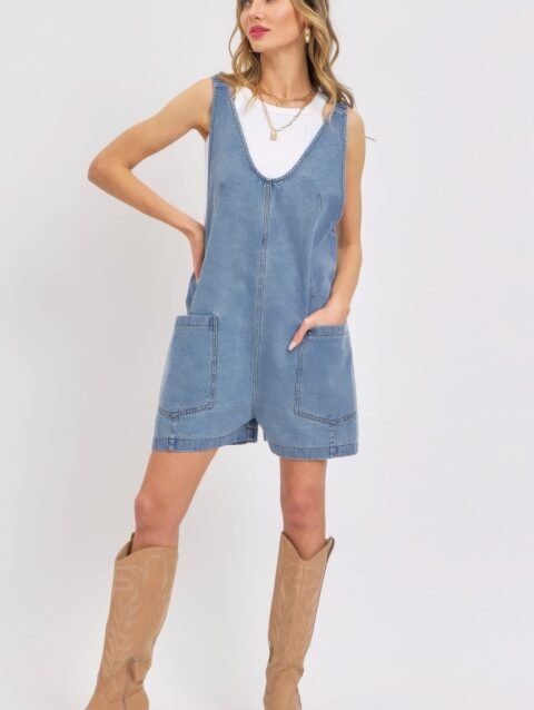 Summer Denim Overall Romper