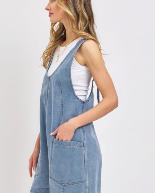 summer denim overall romper