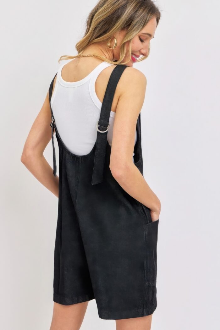 Summer denim overall romper