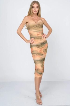 Tie dey printed mesh mini dress Tie dey printed mesh mini dress