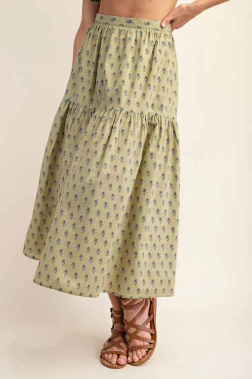 Printed tired midi skirt - Image 3