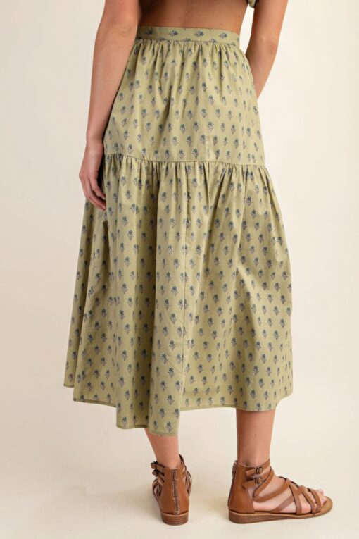 Printed tired midi skirt - Image 4