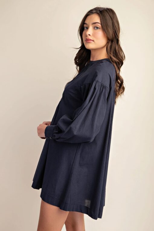 Long sleeve mini dress with lace detail - Image 9