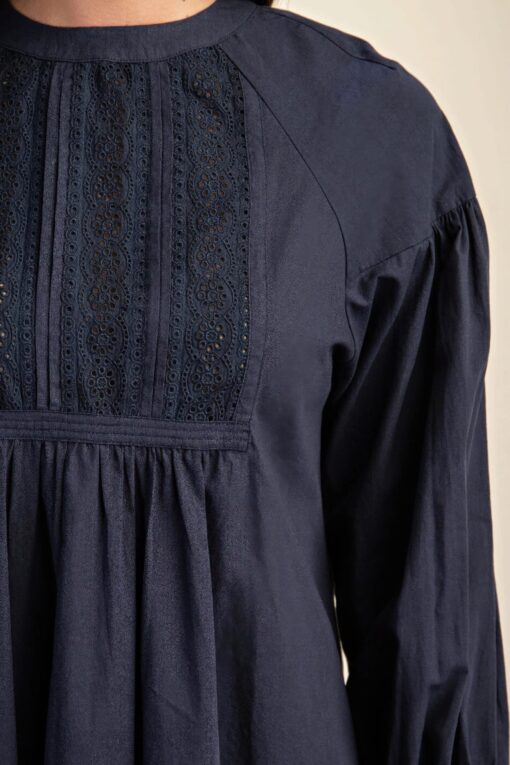 Long sleeve mini dress with lace detail - Image 11