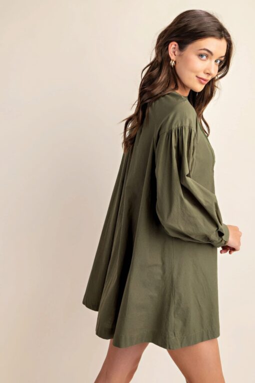 Long sleeve mini dress with lace detail - Image 16