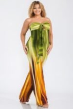 Plus print off shoulder jumpsuit - Image 2
