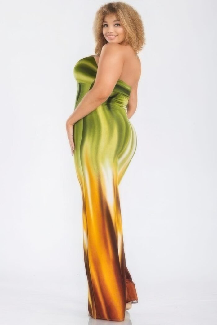 Plus print off shoulder jumpsuit - image 3
