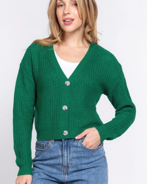 long slv v-neck sweater cardigan