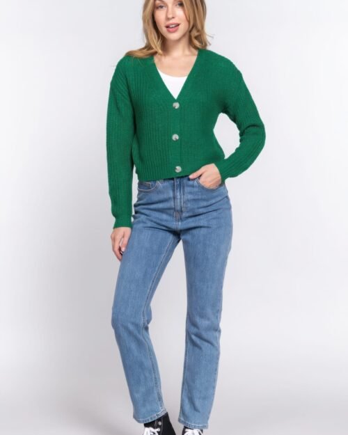 long slv v-neck sweater cardigan