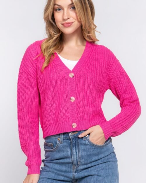 Long slv v-neck sweater cardigan