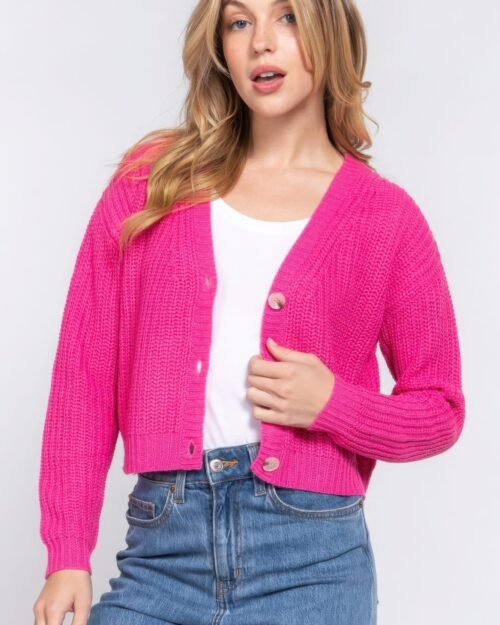 long slv v-neck sweater cardigan