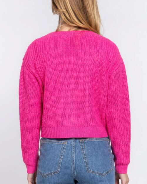 long slv v-neck sweater cardigan