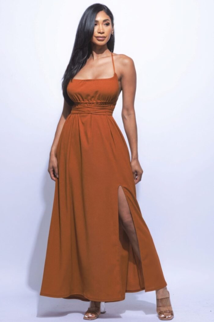 Side slit maxi dress