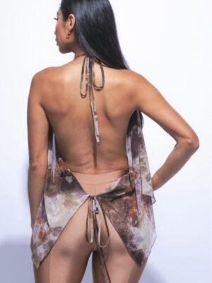 Open Back Cowl Neck Top Open Back Cowl Neck Top