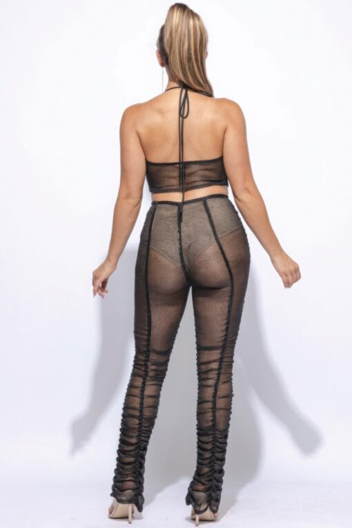 Halter Top Ruched Pants Set - Image 4
