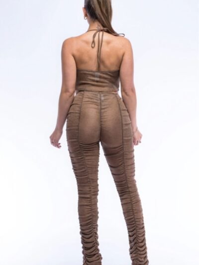 Halter Top Ruched Pants Set Halter Top Ruched Pants Set