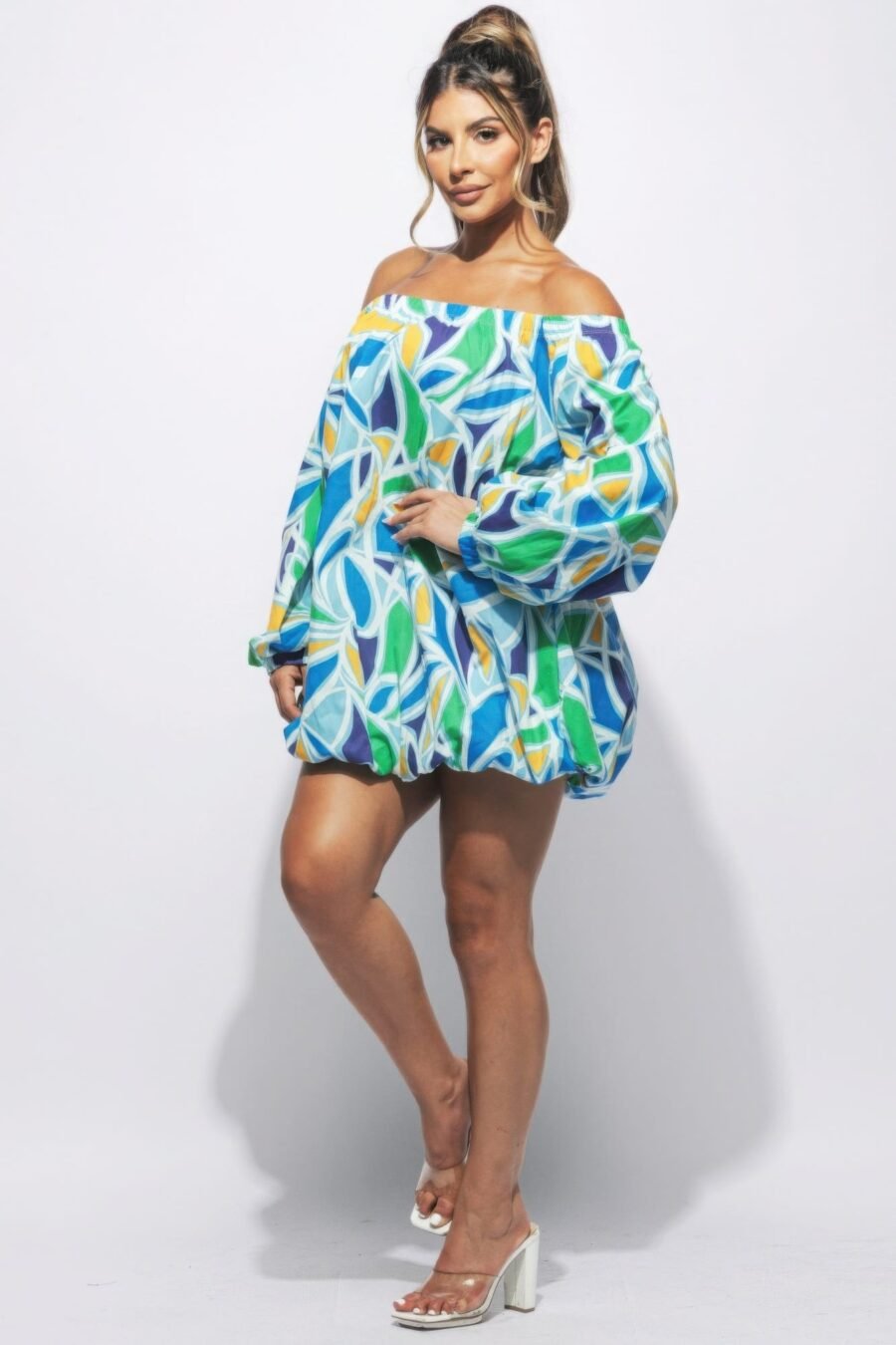 Off shoulder bubble dress