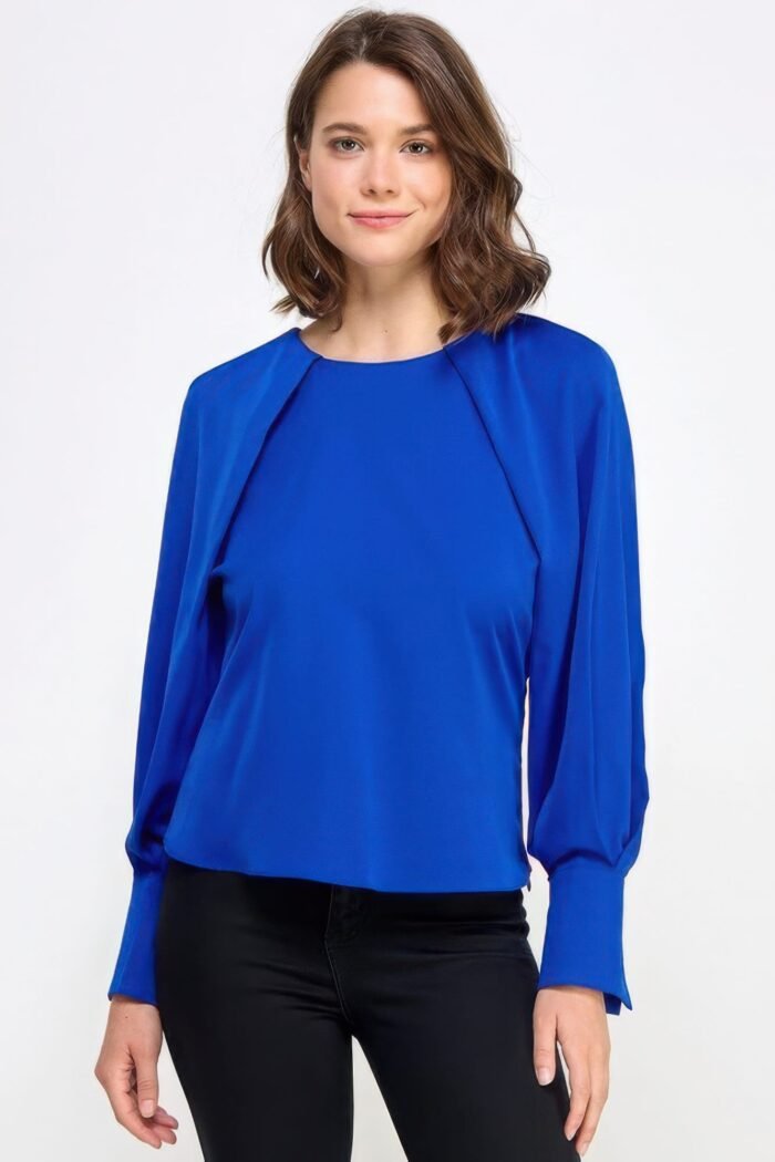 Raglan long sleeve top with back neck tie