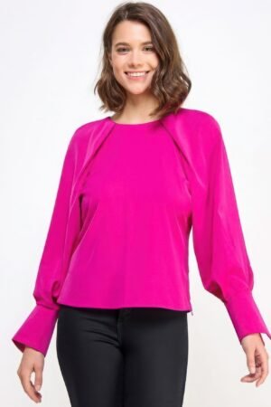Raglan Long Sleeve Top With Back Neck Tie Raglan Long Sleeve Top With Back Neck Tie