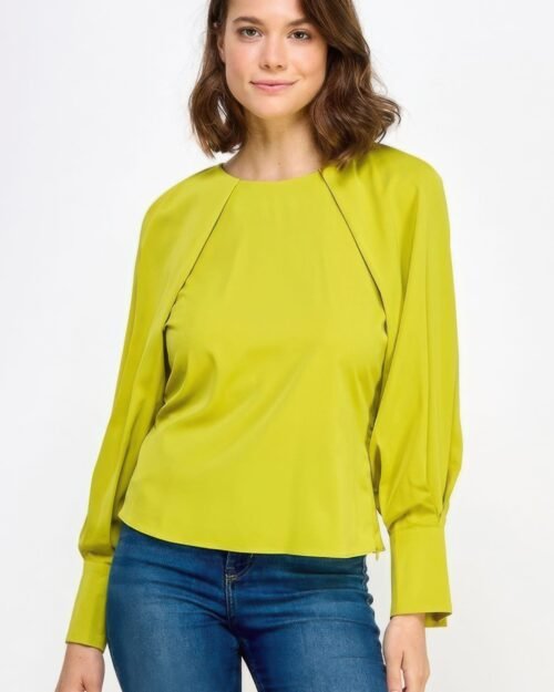 raglan long sleeve top with back neck tie