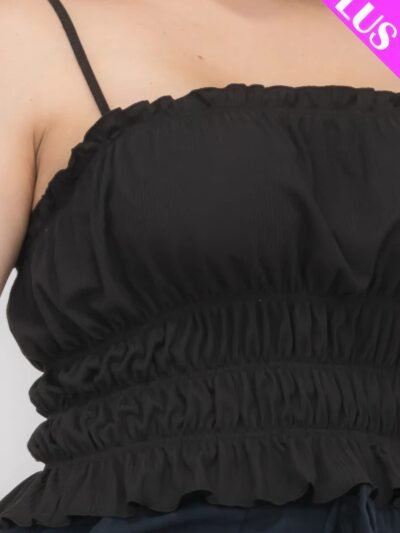 Plus Size Tiered Shirred Body Crop Top Plus Size Tiered Shirred Body Crop Top