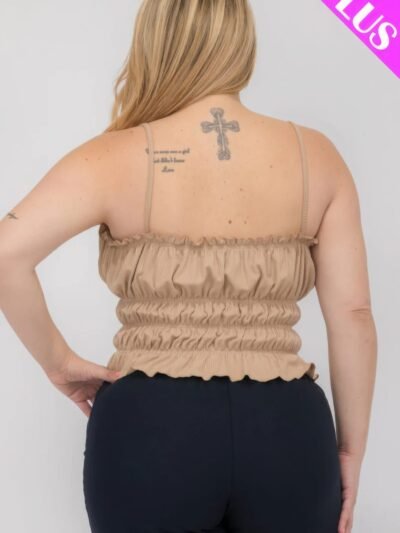 Plus Size Tiered Shirred Body Crop Top Plus Size Tiered Shirred Body Crop Top