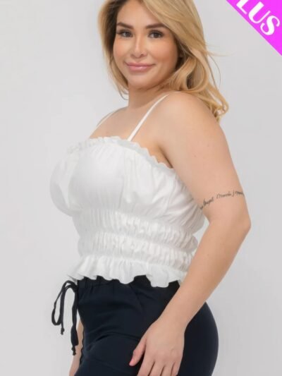 Plus Size Tiered Shirred Body Crop Top Plus Size Tiered Shirred Body Crop Top