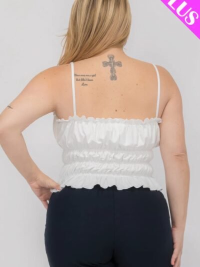 Plus Size Tiered Shirred Body Crop Top Plus Size Tiered Shirred Body Crop Top