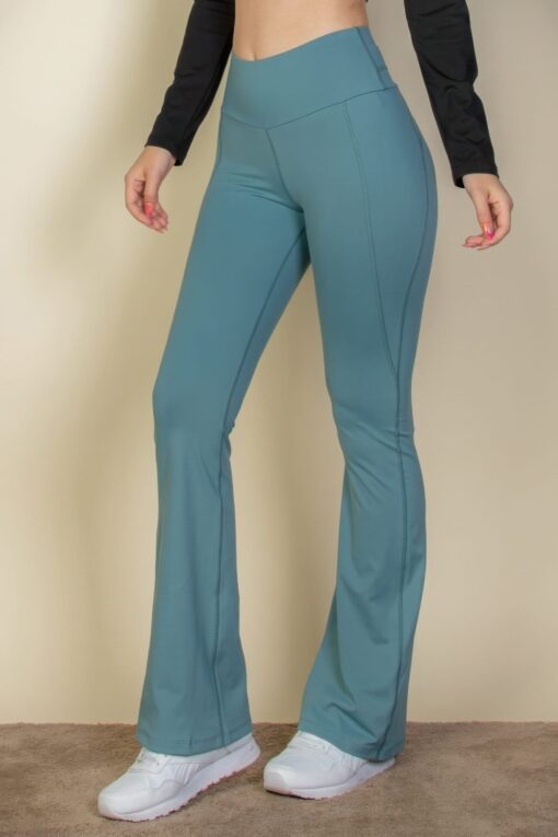Wide waistband flare leg pants - Image 6