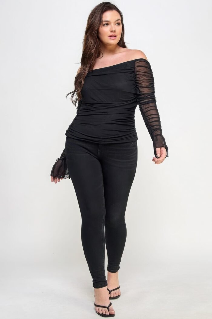 Ots ruched mesh top - image 3