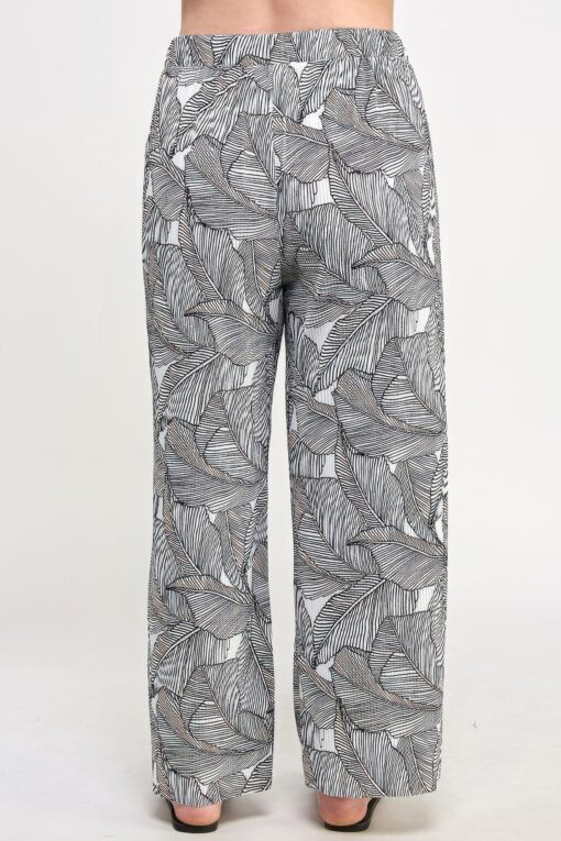 Plisse Palm Print Pants - Image 5