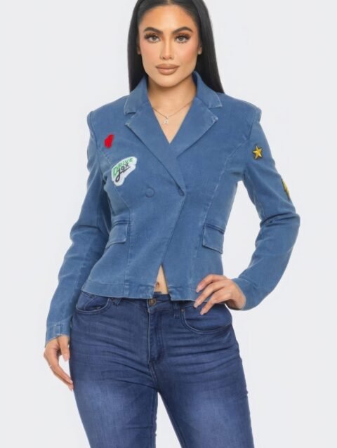 Patch It Up Denim Blazer Jacket