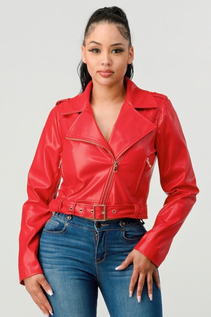 Pu leather jacket