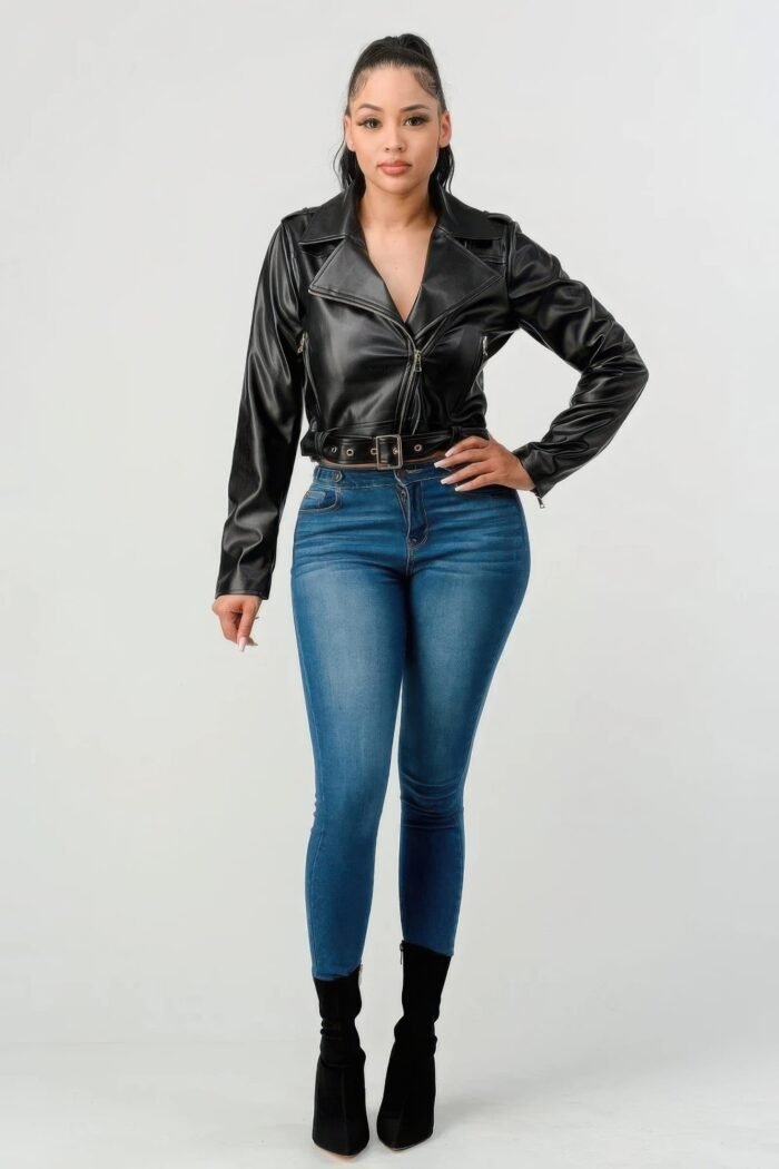 Pu leather jacket