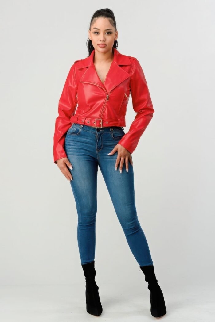 Pu leather jacket