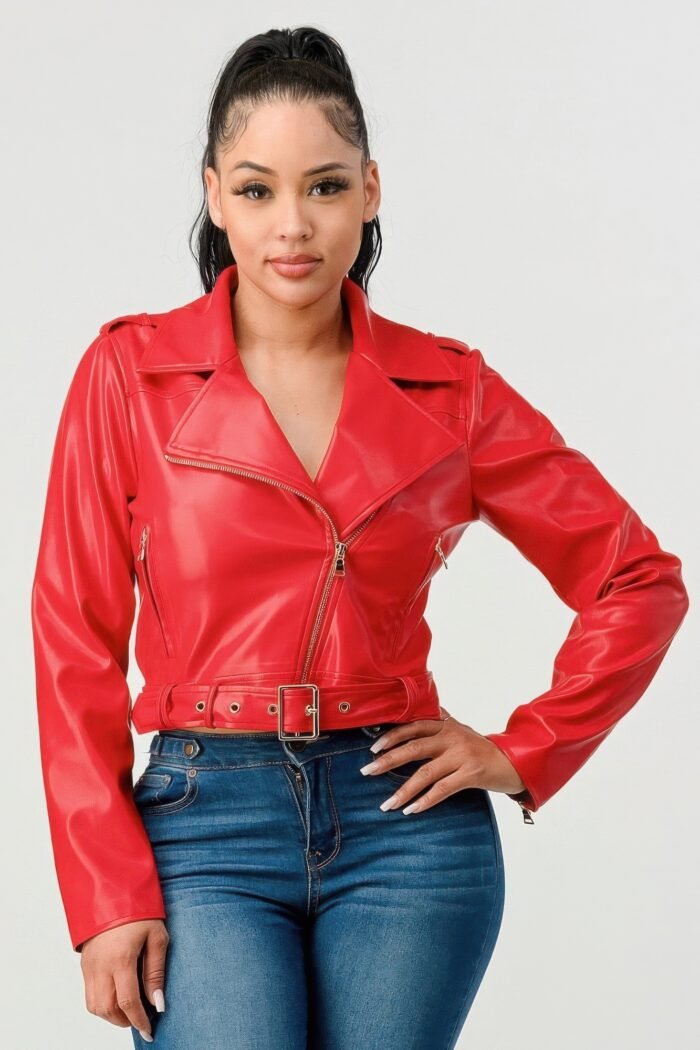 Pu leather jacket