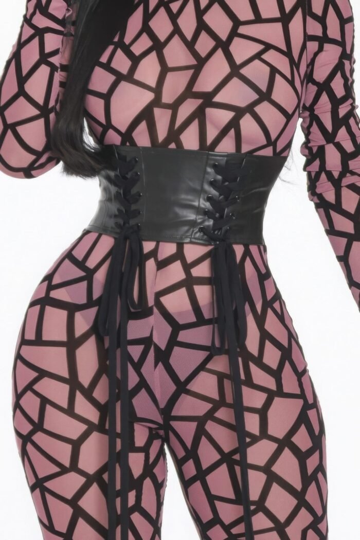Geometric printed jersey jumpsuit