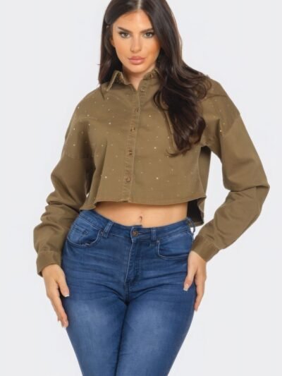 Bling Denim Button Down Shirt Bling Denim Button Down Shirt