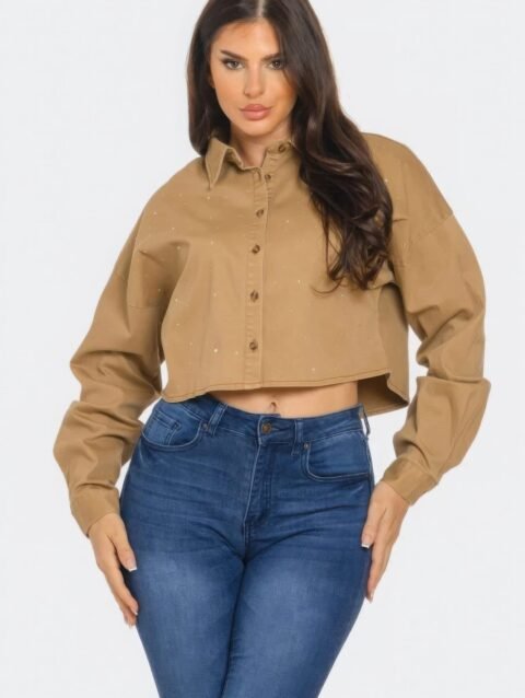 Bling Denim Button Down Shirt