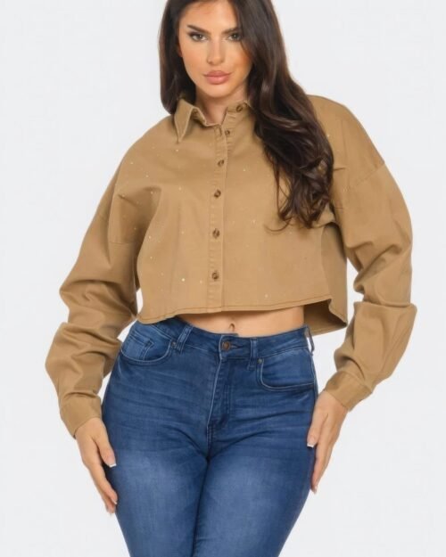 Bling Denim Button Down Shirt