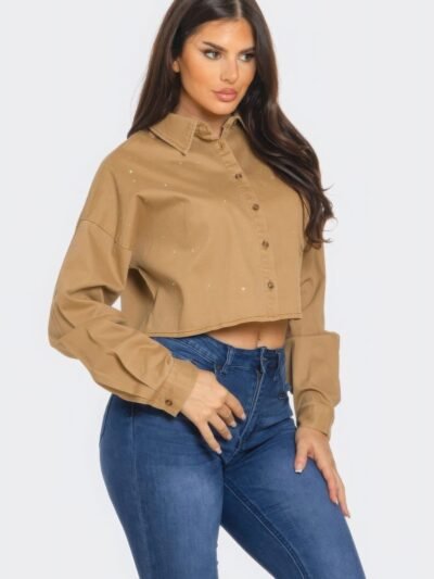 Bling Denim Button Down Shirt Bling Denim Button Down Shirt