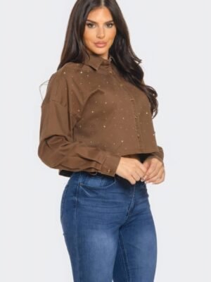 Bling Denim Button Down Shirt Bling Denim Button Down Shirt