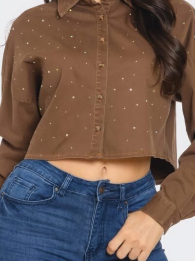 Bling Denim Button Down Shirt Bling Denim Button Down Shirt