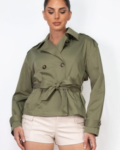 Double-breasted Waist-tie Trench Coat