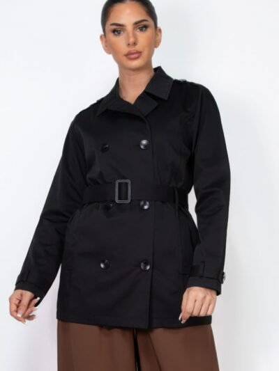 Belted Coat double-breasted closure