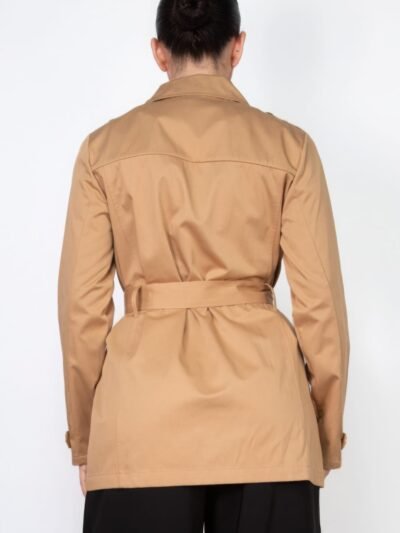 Double-breasted Notch Belted Coat