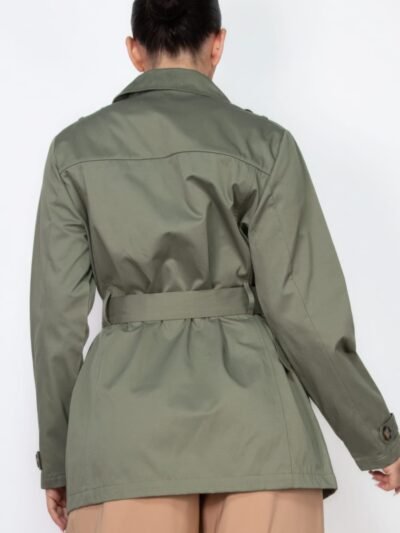 Double-breasted Notch Belted Coat