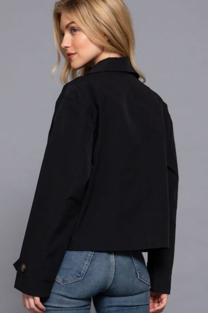 Double breasted short trench jacket