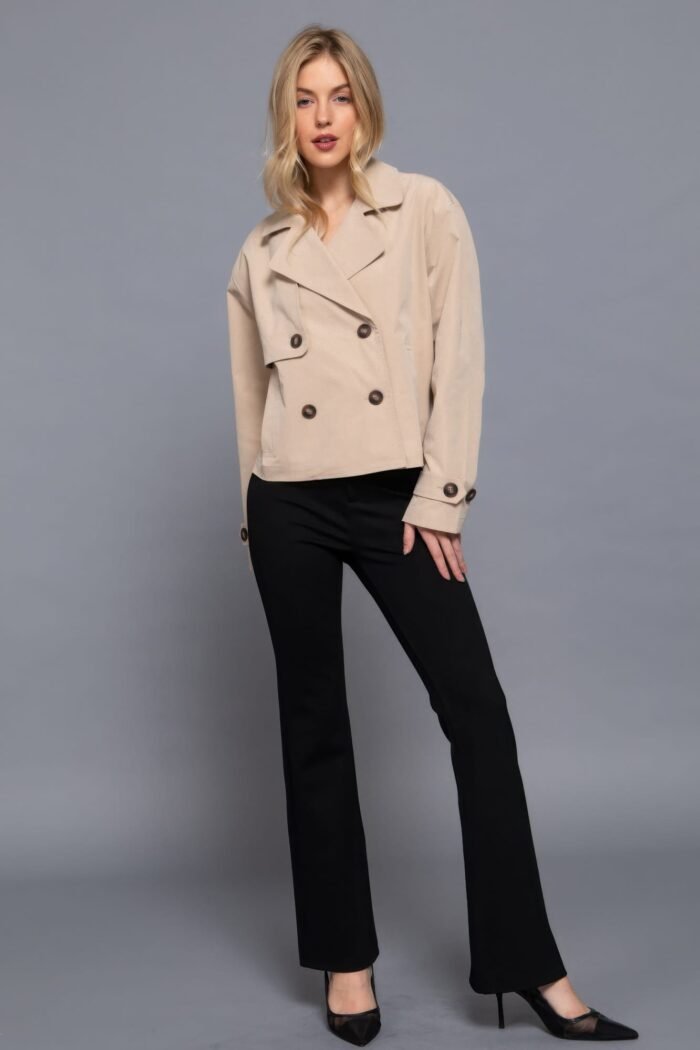 Double breasted short trench jacket