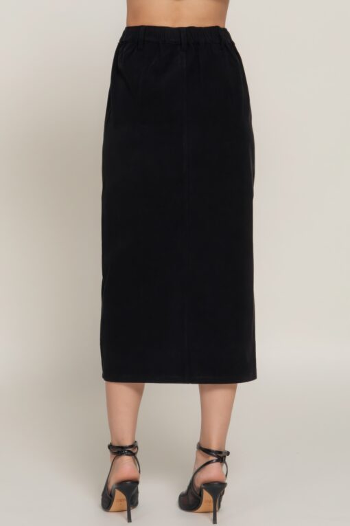 Front Open Slit Corduroy Midi Skirt - Image 16